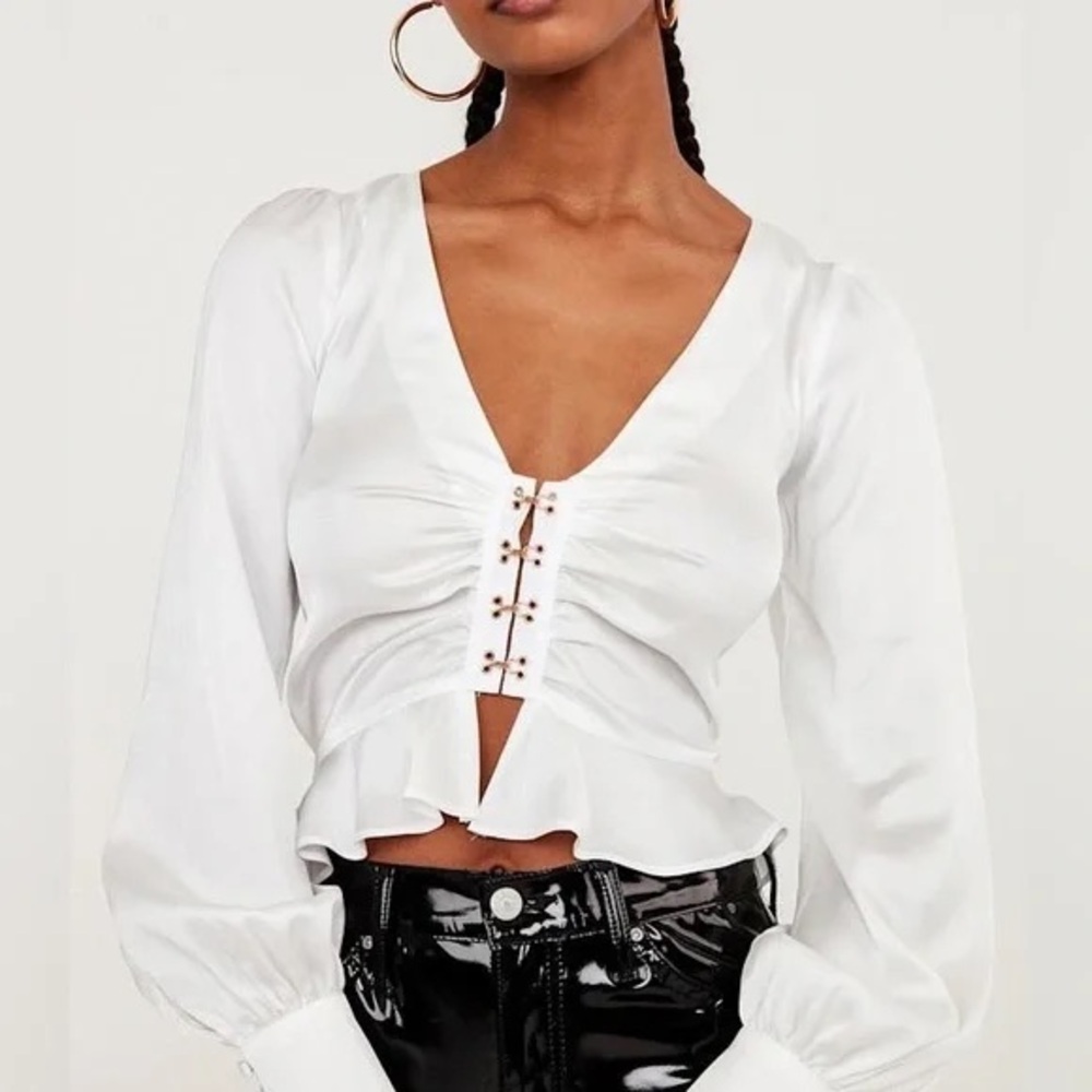 For Love & Lemons Isabella rouched top  blouse